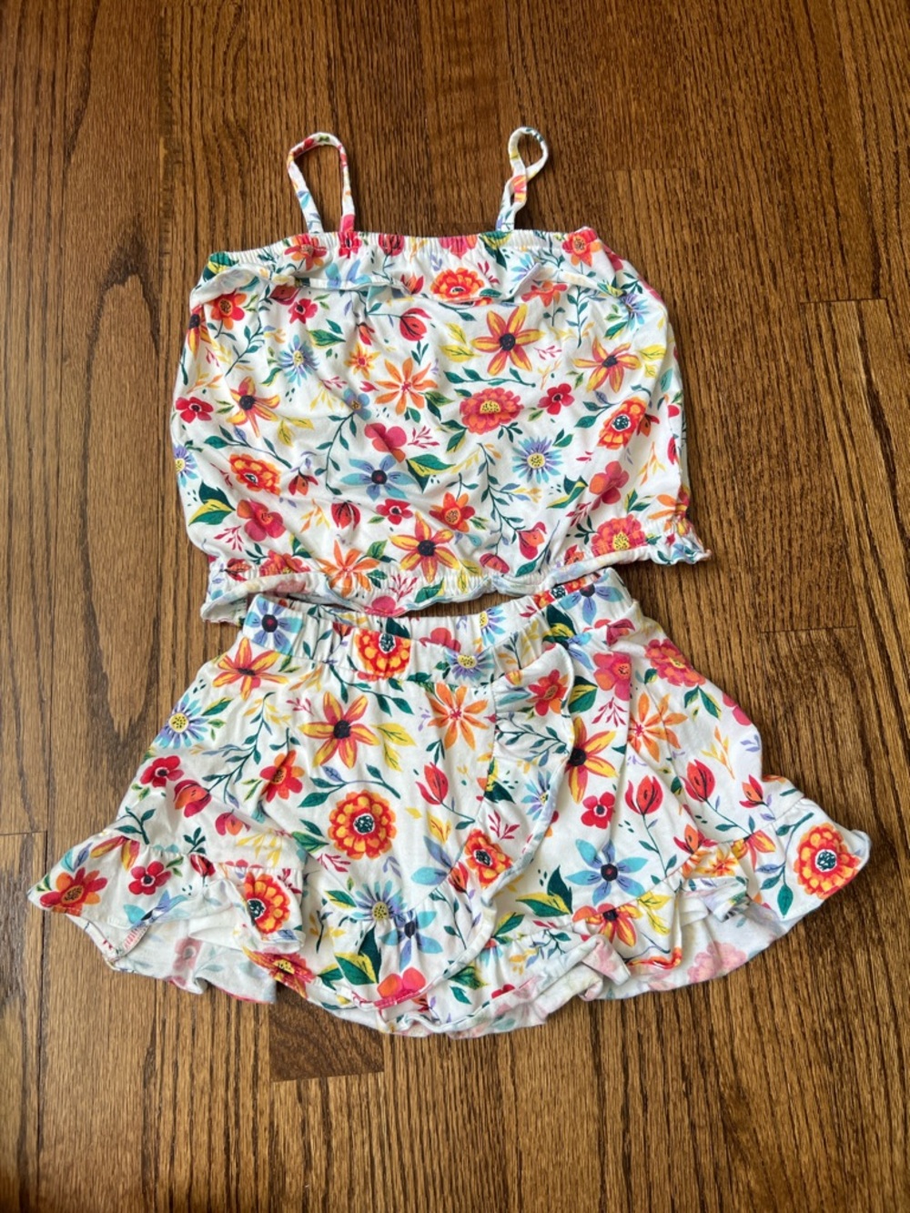The Children's Place White Floral Two-Piece Skort Set - Multi-Color Floral